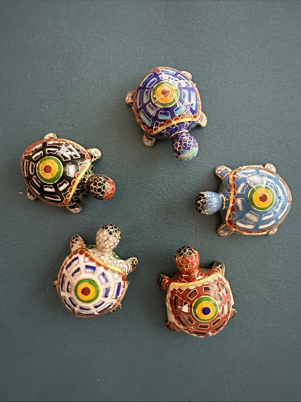 Vintage Small Cloisonné Turtle with Removable Shell - Pick ONE